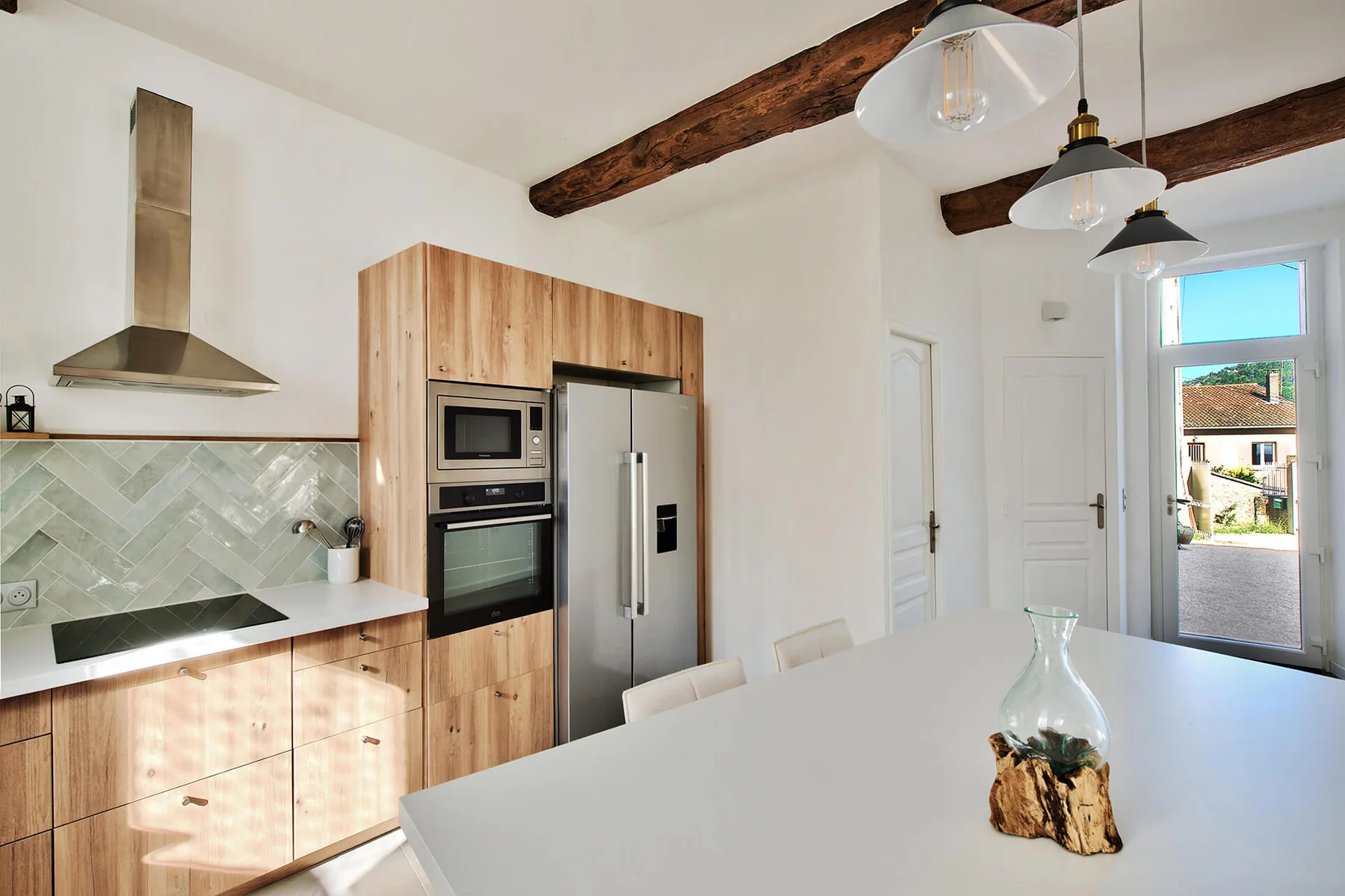 Cuisine équipée du gîte Les Balcons de La Mathivière à Thurins